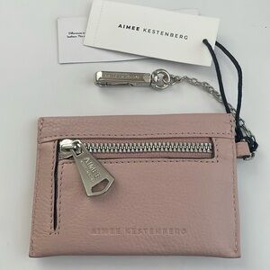 Aimee Kestenberg “ Ashley Pouch” Leather Wallet Clip in Tea Rose *NWT